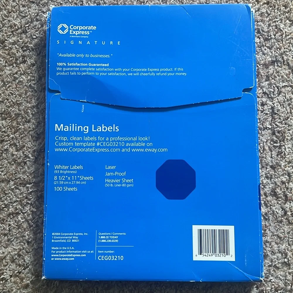 White Shipping Labels 1 1/3